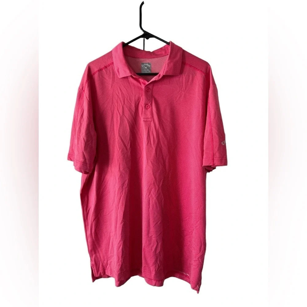 Men’s pink Callaway athletic short sleeve polo